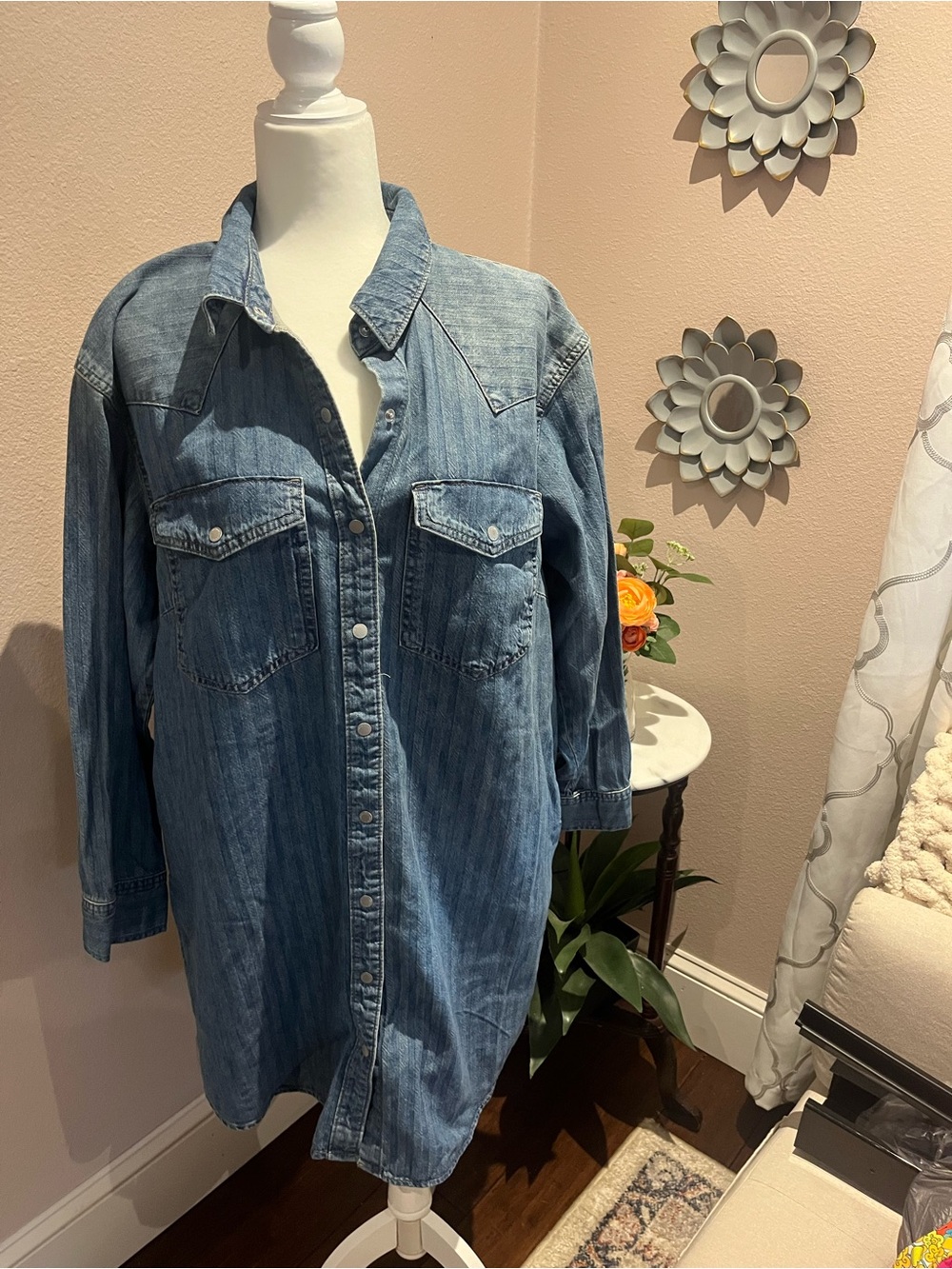 Universal Thread Denim Shirt Dress- Medium Blue